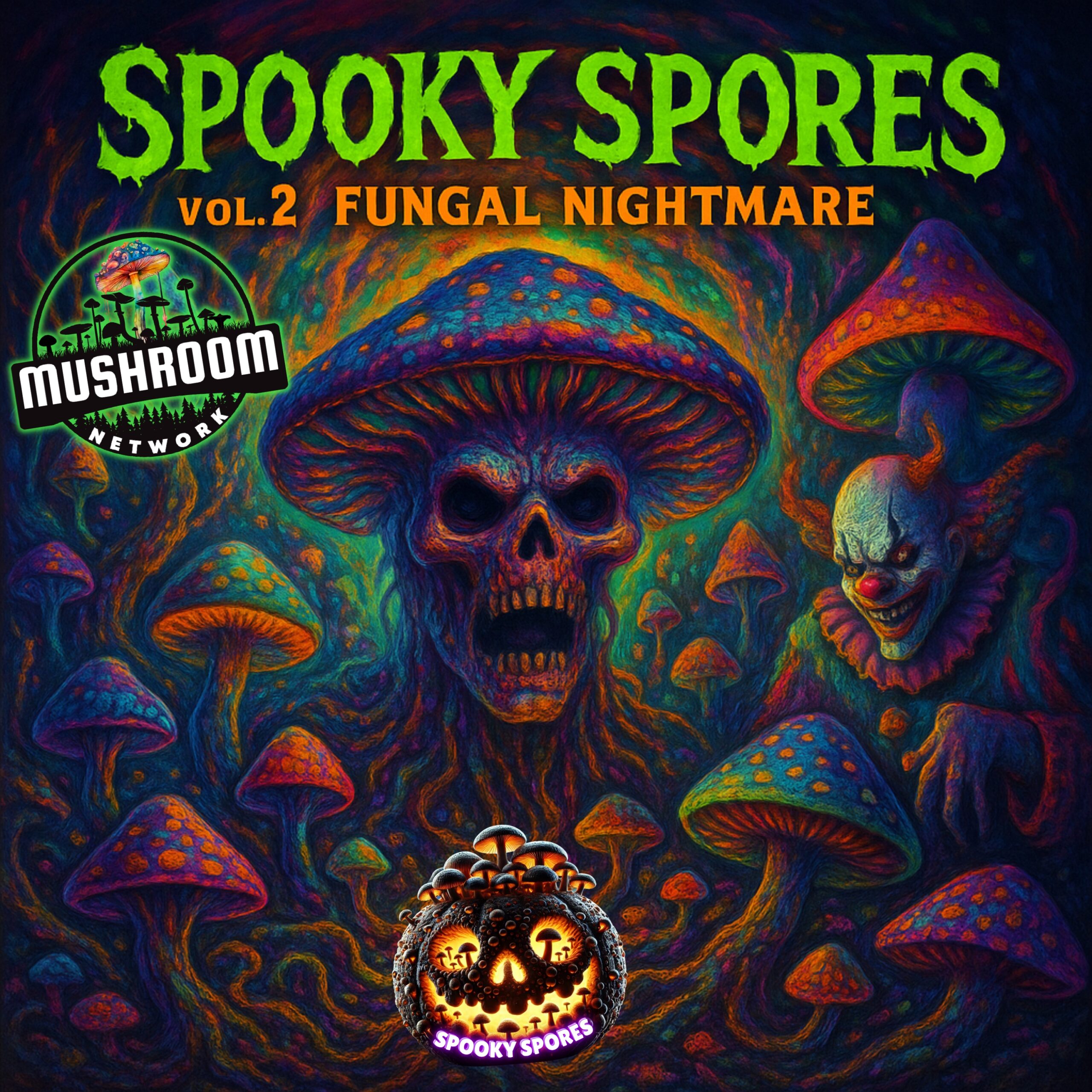 Twisted Fungal Spores On The Run (MASTERED) – The Mushroom Network Cover Art